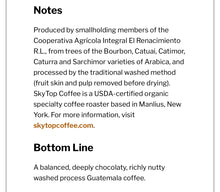 Load image into Gallery viewer, GUATEMALA - ATITLAN - (MED - LIGHT)-Rated 93 by Coffee Review!