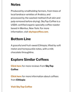 ETHIOPIA - YIRGACHEFFE - GOTITI (LIGHT)- RATED 93 by COFFEE REVIEW