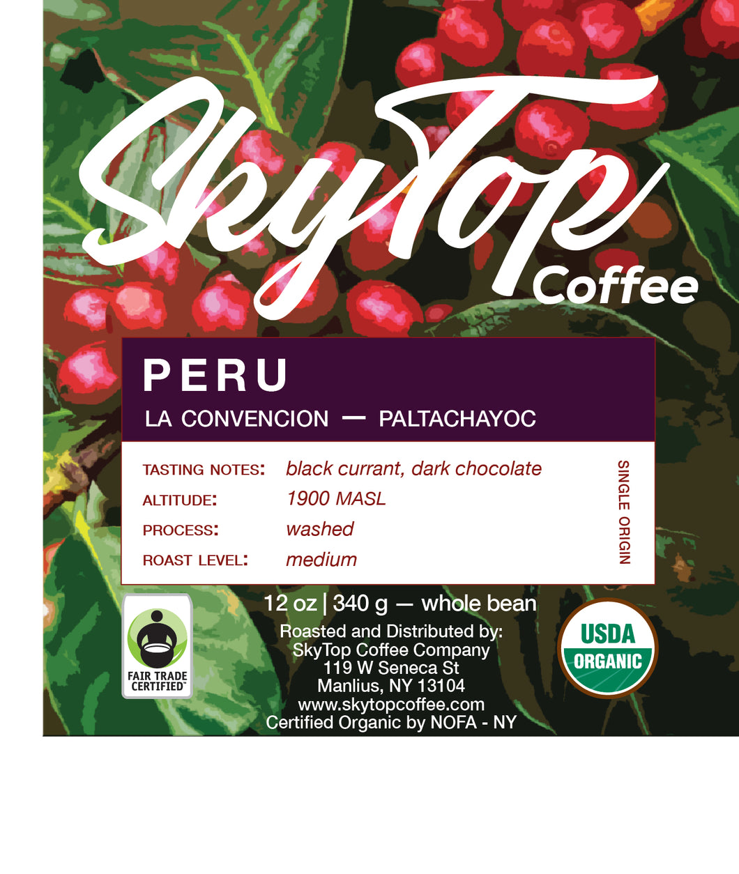 PERU - PALTACHAYOC - (MEDIUM)-Rated 93 by Coffee Review!