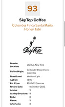 Load image into Gallery viewer, COLOMBIA - FINCA SANTA MARIA - HONEY TABI (Med-Light)