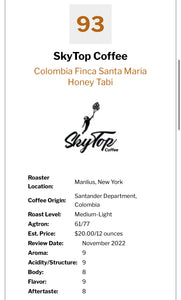COLOMBIA - FINCA SANTA MARIA - HONEY TABI (Med-Light)